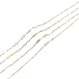Chaîne de lunettes électro-plaquée, plaquée or 14 carats, ornée de longs O, de perles et de cristaux, bracelet DIY, bijoux, artisanat - Product Image 5