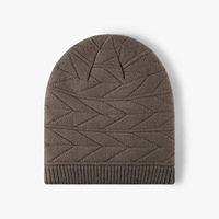 Bonnet en tricot doublé polaire géométrique pour adultes, chaud et coupe-vent, idéal pour l'automne et l'hiver, style décontracté pour l'extérieur