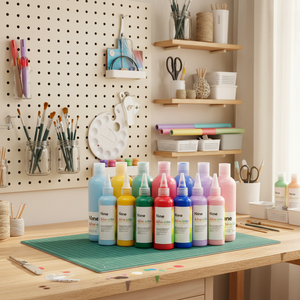 Pinturas Acrílicas Nueve Colores con Tamaño de 60 ml para Papel, Metal, Madera, Vidrio, Plástico, Hormigón y Yeso - Product Image 1