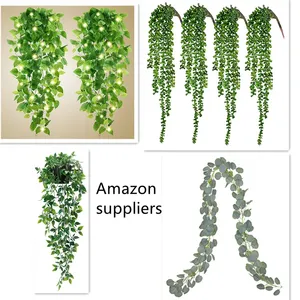 Plantes artificielles <span class=keywords><strong>en</strong></span> lierre, guirlande suspendue <span class=keywords><strong>en</strong></span> <span class=keywords><strong>plastique</strong></span>, <span class=keywords><strong>feuillage</strong></span> pour la décoration de la maison, du jardin, des mariages et des murs - Product Image 6