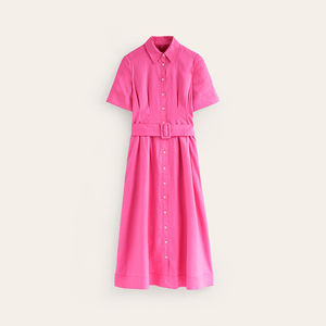 Moda donna Casual camicia di lino abito di alta qualità con chiusura a bottone frontale per donna - Product Image 1