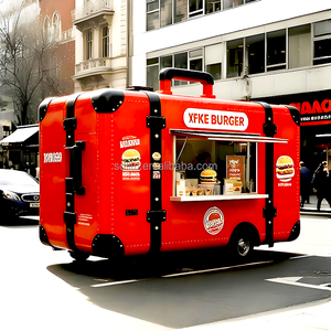 Cost-Effective Luggage-Style Dining <strong>Cart</strong> Durable Steel Frame Anti-Slip Foodtruck Trailer Foldable Rolling Serving <strong>Cart</strong> <strong>for</strong> <strong>Sale</strong> - Product Image 1