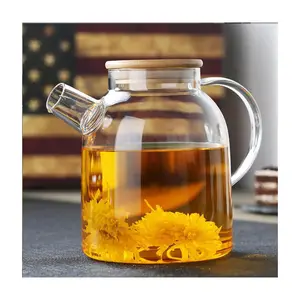 Gold glass teapot borosilicate glass tea kettle teapot transparent pyrex clear glass kettle