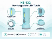 Lampe torche LED tactique rechargeable portable 14500, mini lampe de poche avec faisceau réglable, IP20 pour la marche nocturne, charge USB, corps en ABS
