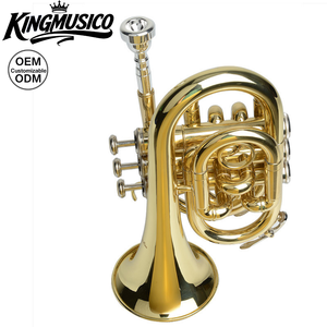<span class=keywords><strong>Trompette</strong></span> de poche Bb, mini instrument en cuivre |   <span class=keywords><strong>Trompette</strong></span> de poche compacte pour la pratique, les voyages et les joueurs débutants - Product Image 2