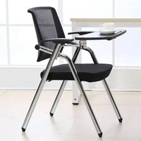 Meilleure vente en gros chaise de formation pliable en maille métallique empilable multicolore avec tablette pour écrire