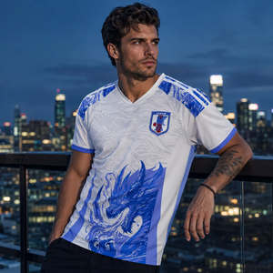 Camiseta de Fútbol de Secado Rápido para Hombre, Diseño 3D del Equipo de Japón, Cuello en V, Manga Corta, Uniforme Deportivo de Entrenamiento, Personalizable al por Mayor - Product Image 4
