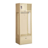 Casier de gym en métal, gain de place, armoire moderne pour les lieux sportifs et les écoles, armoire avec tringle à vêtements et coffre de rangement