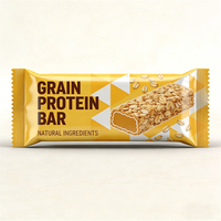 Bolsa de Plástico de Grado Alimenticio para Empaquetar Individuales Barritas de Proteína, Granos, Chocolate y Otros Snacks, con Diseño Personalizado