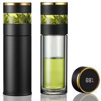 Bouteille d'eau isotherme intelligente haut de gamme en acier inoxydable 316 avec séparation thé-eau, idéale pour les cadeaux d'affaires et de bureau