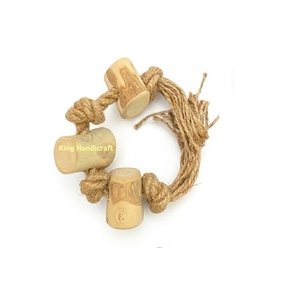 Premium Coffee Wood Tug Dog Toy with Eco Hemp <b>Rope</b> Sustainable Dental Chew for Pets Long Lasting Interactive Dog Products - Product Image 3