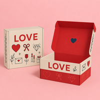 Caja de Regalo de Cartón Corrugado de Alta Gama con Temática de San Valentín, Personalizada al por Mayor, con Forro de Esponja y Corazón Rojo Impreso para las Fiestas
