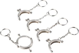 Mtsooning PCS Arch <b>Purse</b> Frame Silver Kiss Clasp Lock Coin Bag Metal Frame With Key Ring For DIY Craft Bag Handle Sewing X Cm - Product Image 3