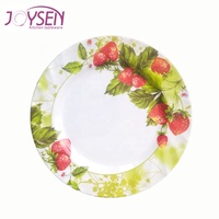 Assiette en plastique blanche incassable à motif floral pour restaurant, fournie par l'usine chinoise
