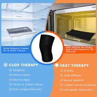 Manchon de compression respirant et réutilisable pour genou et mollet, avec poche à glace en gel de qualité médicale pour thérapie chaude et froide
