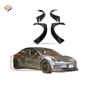 2019-2022สำหรับ Tesla Model <span class=keywords><strong>3</strong></span>อัพเกรดชุดตัวถังสไตล์ artsan กันชนที่ขยายซุ้มล้อคาร์บอนไฟเบอร์ฟรอนต์ลิปสปอยเลอร์ - Product Image 1