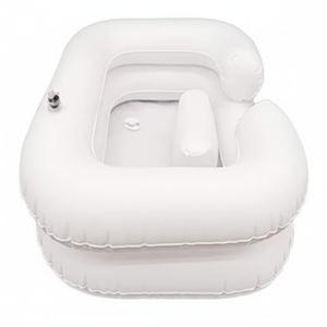Lavacabezas de Diseño Moderno para Salón de Belleza, Estación de Lavado con Lavabo de Cerámica Inclinable y Asiento Ajustable para Lavado de Cabello - Product Image 1
