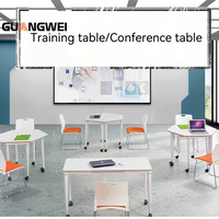 GUANGWEI Bureau trapézoïdal moderne et durable pour l'école, la classe et le bureau Matériau MDF