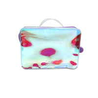 BSCI usine personnalisé premium holographique paillettes sac cosmétique trousse de maquillage avec logo sac cosmétique fermeture éclair maquillage pochette en PVC