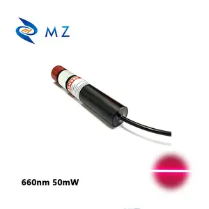 D18mm 660nm 50MW Garis Merah Fokus Yang Dapat Disesuaikan Modul Laser 30 Derajat Lensa Powell 3D Pencitraan Laser Cahaya Terstruktur