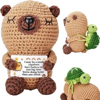 Peluche Capybara Tortue au Crochet Fungi Fun avec Carte Émotionnelle Motivante – Décoration Mignonne et Cadeau Positif pour Femmes, Adultes et Thérapeutes