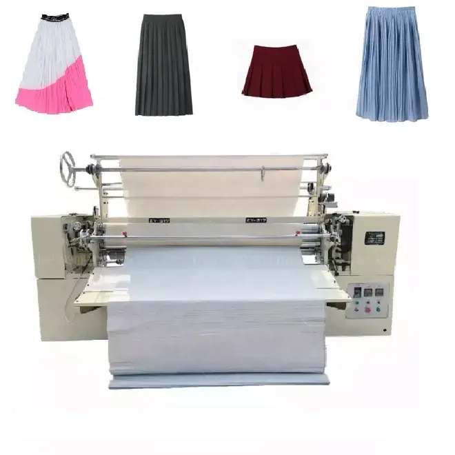 automatic industrial automatic cloth skirt dress curtain pleating machine for Fabric textile leather usefabric