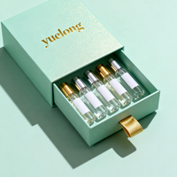 Boîte cadeau écologique recyclable haut de gamme, résistante aux chocs, légère, avec tiroir coulissant et doublure en mousse pour ensemble de maquillage