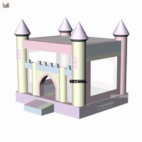 Nouveau château gonflable couleur macaron, structure gonflable commerciale pastel pour location événementielle