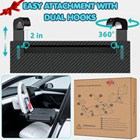 Table de volant de voiture réglable en gros, plateau de travail 2-en-1 pour voiture, boîte de rangement amovible pour l'espace entre les sièges, MOQ 1 pièce