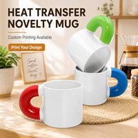 Mug à café en céramique blanc de 330 ml, écologique, vierge pour sublimation, avec logo personnalisé, revêtement pour presse à chaud, promotion par sublimation