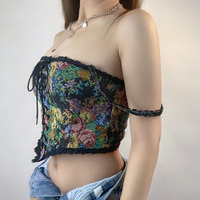 Personnalisé Nouvelle Mode Français Cour Rétro Camisole Fragmenté Slim Fit À Lacets Poitrine Wrap Hautes Ventes Bustier Débardeurs Quotidien Décontracté