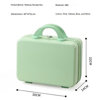 Valise de maquillage portable en ABS rigide de 14 pouces avec logo personnalisé, boîte de rangement pour souvenirs, mini valise cosmétique, vente en gros
