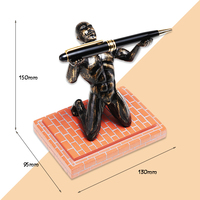 JR-1234 Gold-Bronze Bodybuilding-Skulptur Stifthalter aus Harz mit Option für Individuelles Logo für Werbezwecke und Dekoration