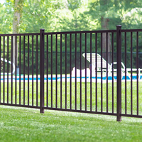 Clôture en acier galvanisé à sommet plat, design classique, facile à assembler, chic et moderne, personnalisable pour jardin
