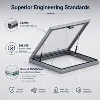 Fenêtre de toit ouvrante en aluminium et verre, design à cadre fin, pour maison résidentielle, villa, grenier et projet de bâtiment commercial