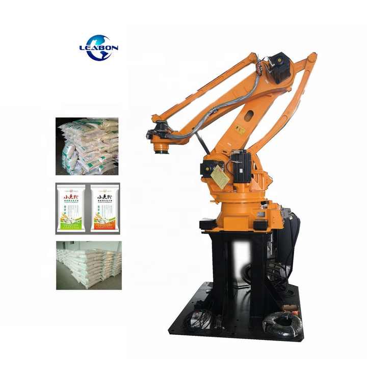 Flour Mill Use Full Automatic Robot Bags Online Palletizer Stacking with Conveyor System Packing Machine