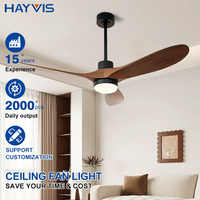 Nuevo ventilador de techo LED de estilo nórdico simple de 52 pulgadas, material de hierro, 3 aspas de ABS, funcionamiento silencioso de 30 a 34dB, 6 velocidades, con luz.