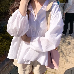 <span class=keywords><strong>Camicia</strong></span> Estiva da Donna in Cotone Traspirante con <span class=keywords><strong>Maniche</strong></span> <span class=keywords><strong>a</strong></span> <span class=keywords><strong>Palloncino</strong></span> Lunghe e Bottoni ODM - Product Image 1