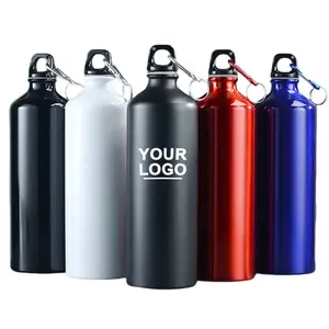 Şirket logosu ile özelleştirilmiş ucuz promosyon su şişesi promosyon için açık spor alüminyum veya paslanmaz çelik su şişesi