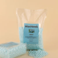 WaxNewK 1 kg 2,2 lb 2,2 livres Formule premium sans colophane, lumière bleue scintillante, menthe, épilation sans douleur, bande de cire pour le corps