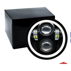 Phare LED <span class=keywords><strong>de</strong></span> 5,75 pouces pour Jeep Wrangler et moto |   60W Angel Eye Halo DRL |   Lampe <span class=keywords><strong>de</strong></span> projecteur tout-terrain à faisceau haut/bas 6000K - Product Image 6
