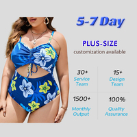Maillot de bain une pièce grande taille pour femme, imprimé floral, avec cordon de serrage, dos nu, coupe haute, pour les vacances à la plage