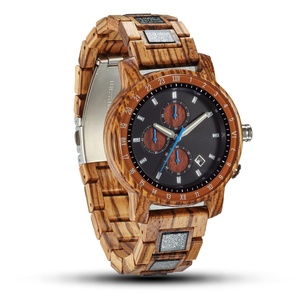 Elegante Reloj de Madera Antiguo con Movimiento de Cronógrafo, Calendario, Manecillas Luminosas, Correa de Cristal, Esfera de 45 mm, Cuarzo <span class=keywords><strong>Seiko</strong></span> - Product Image 3