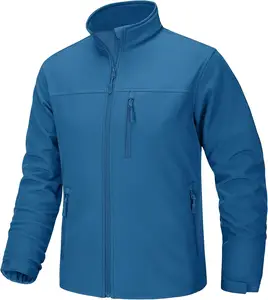 Jaqueta softshell para homens, jaqueta de tecido elástico elegante e ergonômico, resistente a intempéries e vento, impermeável e respirável, jaqueta macia