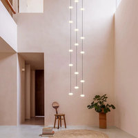Lustre minimaliste pour villa avec escalier en colimaçon, lampe suspendue LED pour escalier rotatif de villa