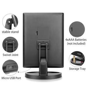 Espejo de Maquillaje Cosmético Plegable con 21 Luces LED, Carga USB y Batería, Personalizado OEM - Product Image 2
