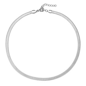 Collar plano de acero inoxidable de 3 mm, cadena de serpiente impermeable, regalo de joyería para hombres y mujeres - Product Image 1