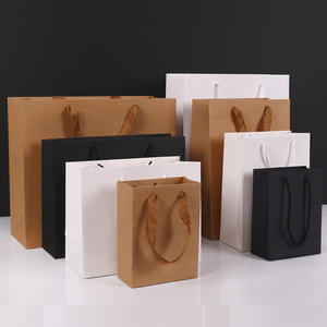 Bolsa de papel personalizada al por mayor con logo impreso, blanca, marrón, reciclada, para compras, alimentos, regalos, ropa. - Product Image 1