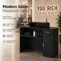 Comptoir de réception moderne pour salon, en MDF de qualité supérieure, avec grand rangement pour salon de beauté et salon de coiffure