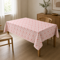 Nappe en PEVA rose et blanche à motif losanges, 90 x 132 pouces, imperméable et résistante à l'huile, pour fête de baby shower